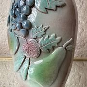 Lampe barbotine artisanale fruits années 70