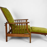 Morris armchair in beech and green velvet, United Kingdom, circa 1900