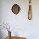 Woven wicker mirror French Riviera 1960