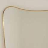 Patinated brass-framed mirror. 1980s/90s.