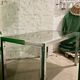 Chrome metal dining table with smoked glass dlg Romeo Rega
