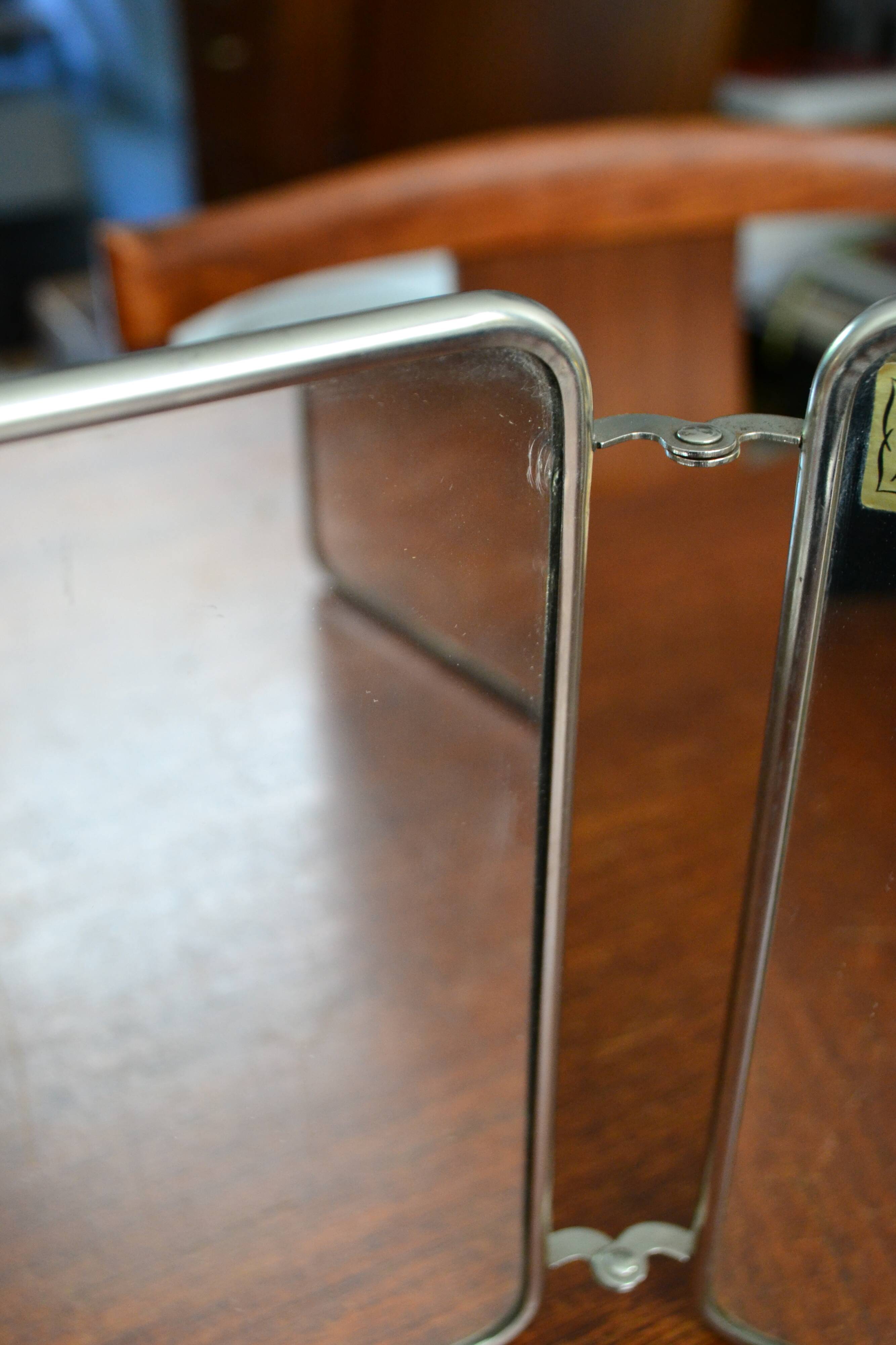 Miroir de barbier triptyque années 50/60