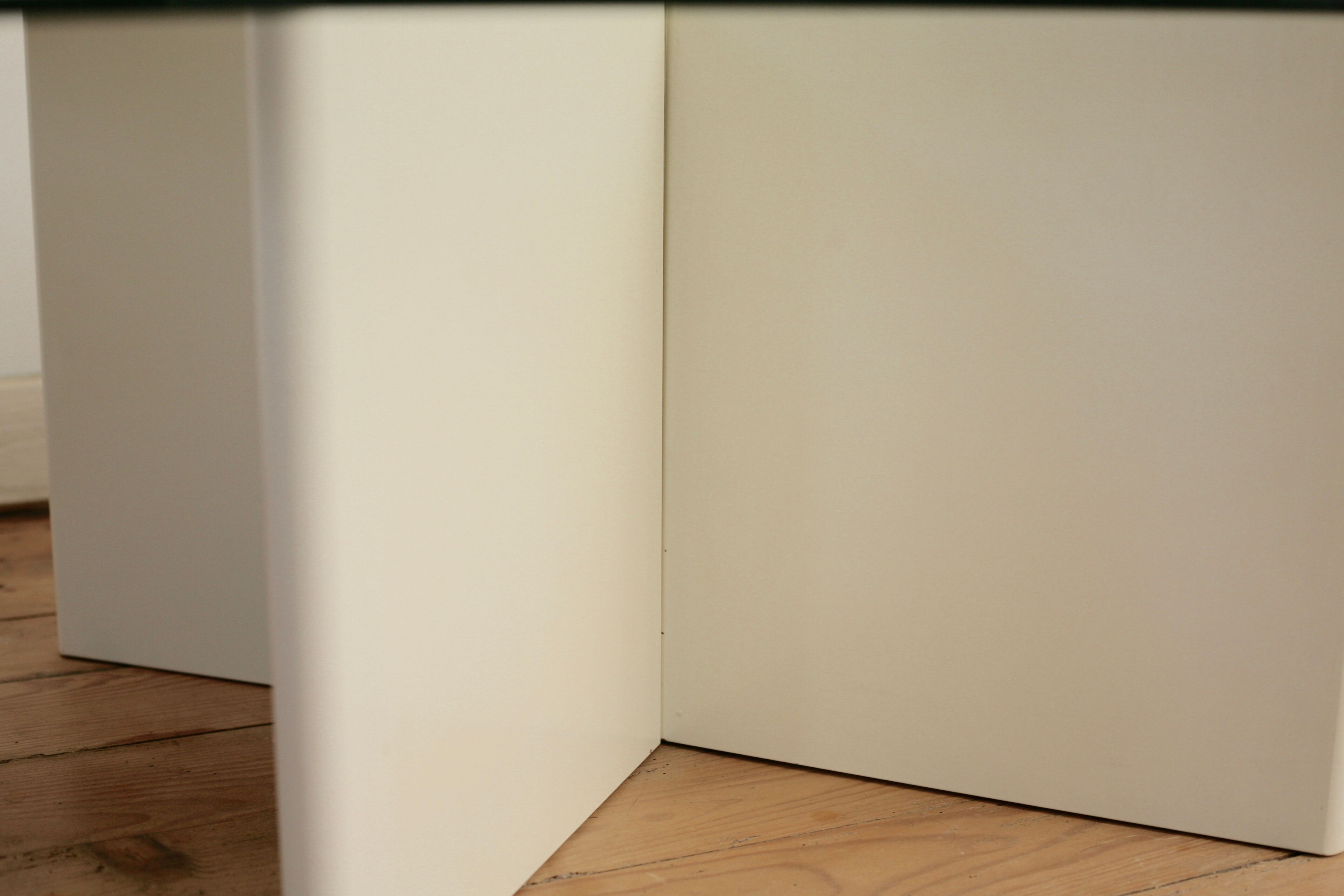 Wood and glass coffee table , France, circa 1980