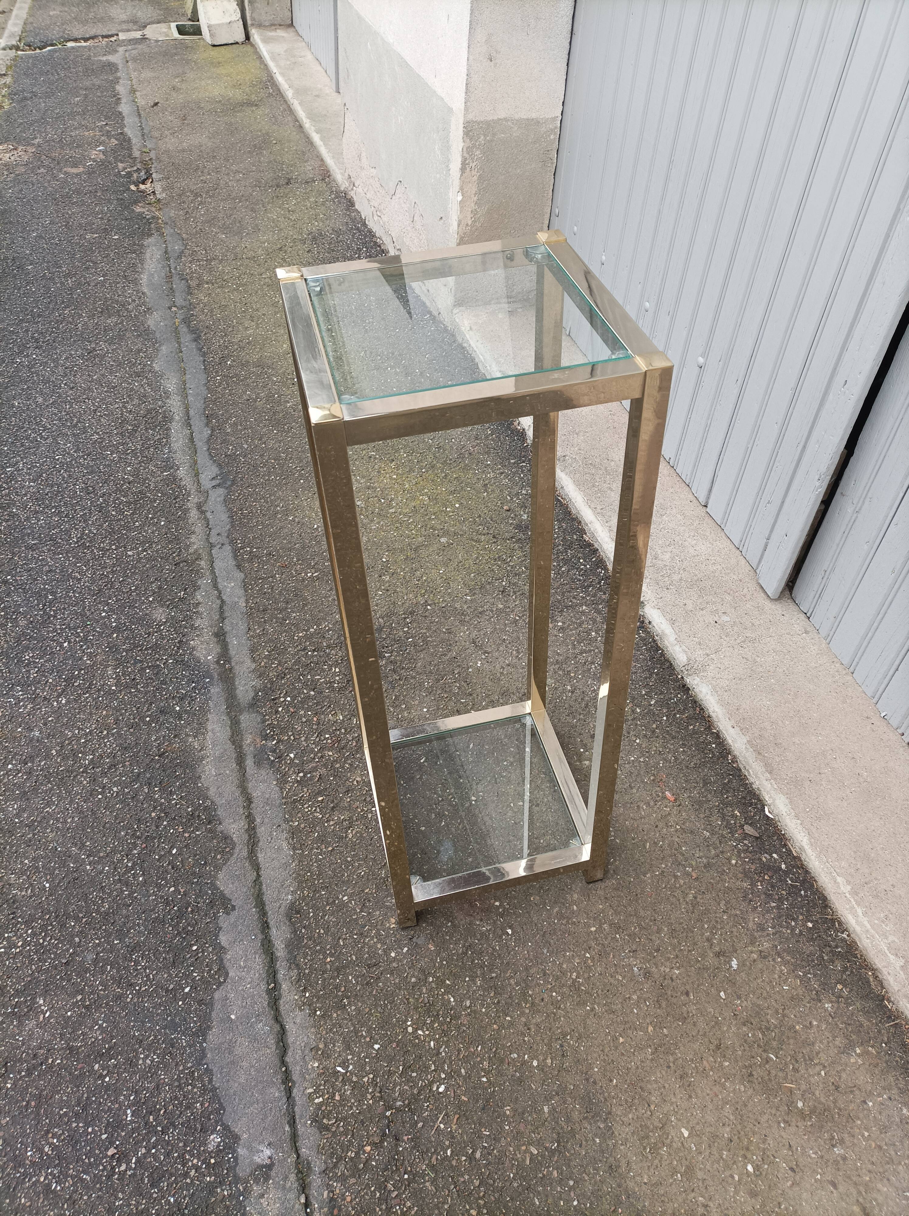 Vintage metal and glass column