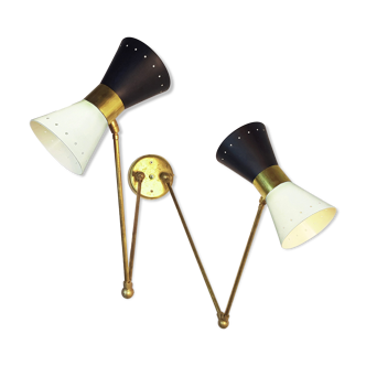 Italian wall lamp articulated diabolo 50s