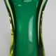 Murano Sommerso vase in green and amber yellow glass, 1960s