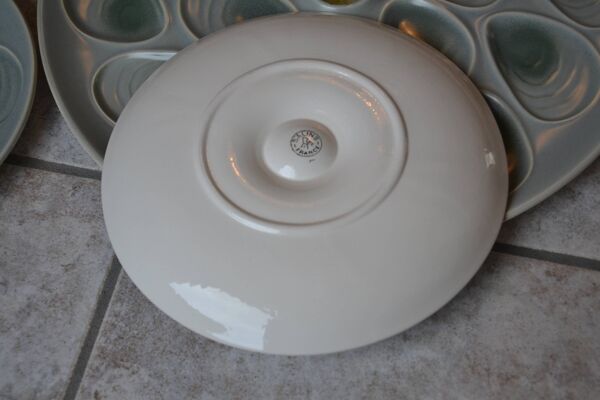 Ensemble assiettes et plat à huîtres Salins