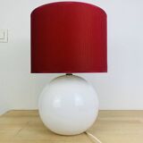 White and red ceramic ball lamp, 1980s