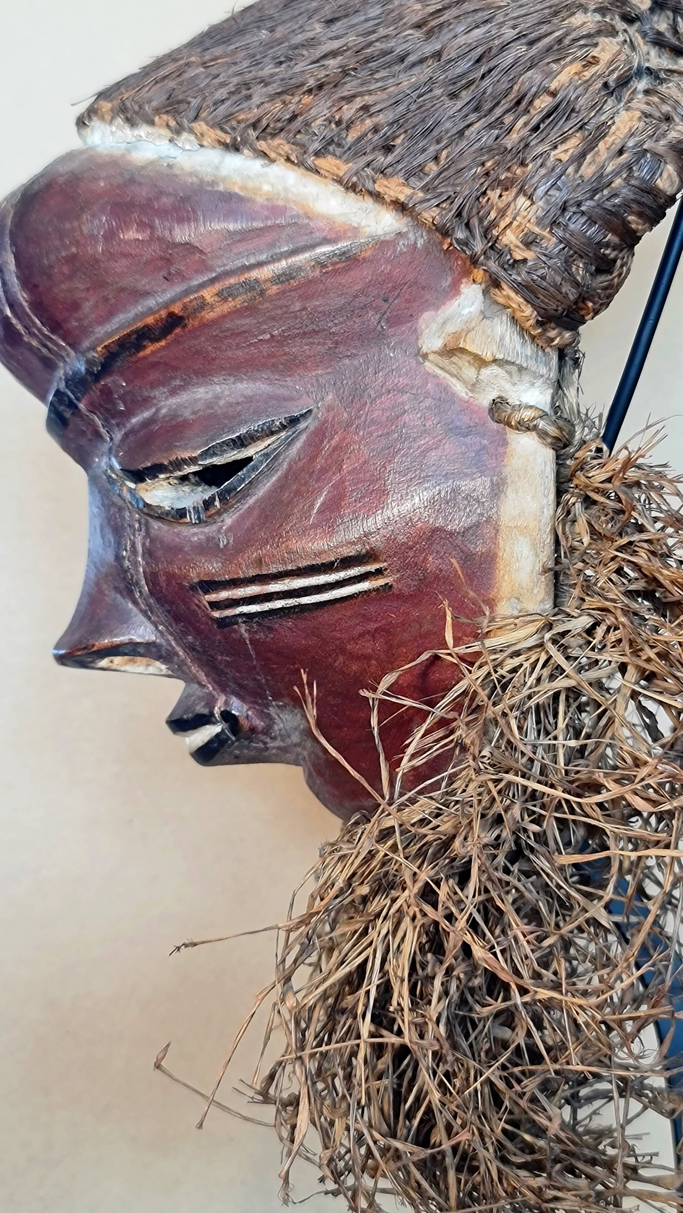 “mbuya” mask, pende, democratic republic of congo. wood, pigments,