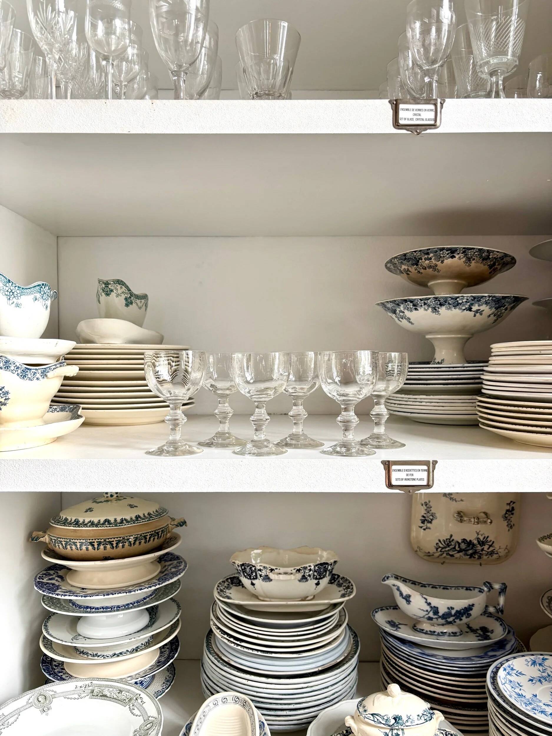 6 verres à pied en cristal soufflé à la main