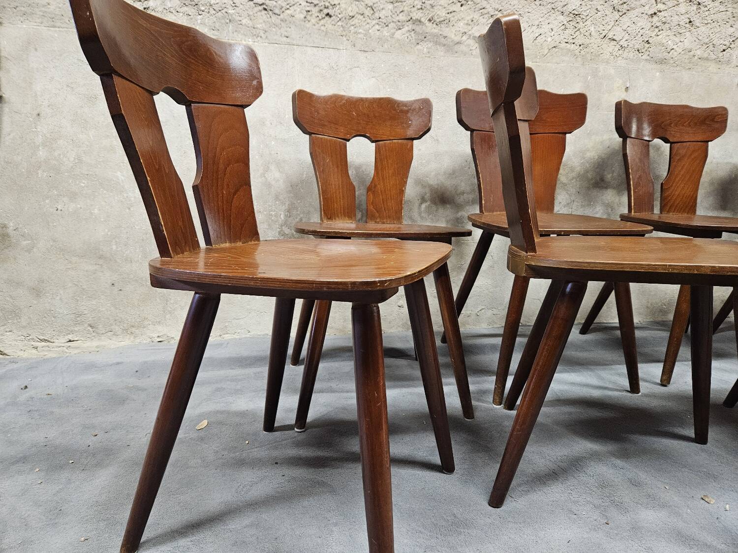 Set of 12 vintage bistro chairs 1960