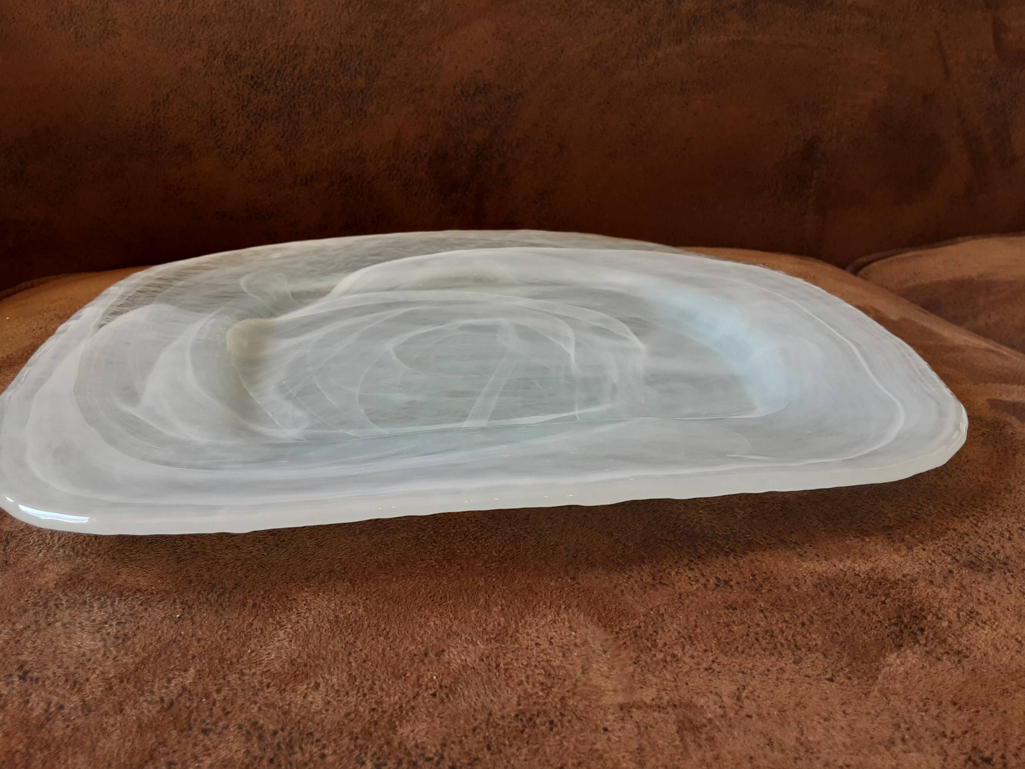 Jade green opaline dish