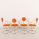 Table à manger space age italienne avec 4 chaises attribuées à Giotto Stoppino, années 1970.