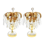 Pair of Murano glass table lamps in the shape of a drop by Palwa, Germany, 1960s.