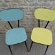 Pair of formica chairs with black tapered legs, 60s
