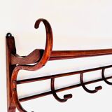 1900 Art Nouveau curved wood cloakroom