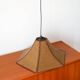 Hexagonal pendant light in brown rattan, 1970
