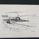 André Duculty (1912-1990) India ink on paper "Beachside" Signed lower right