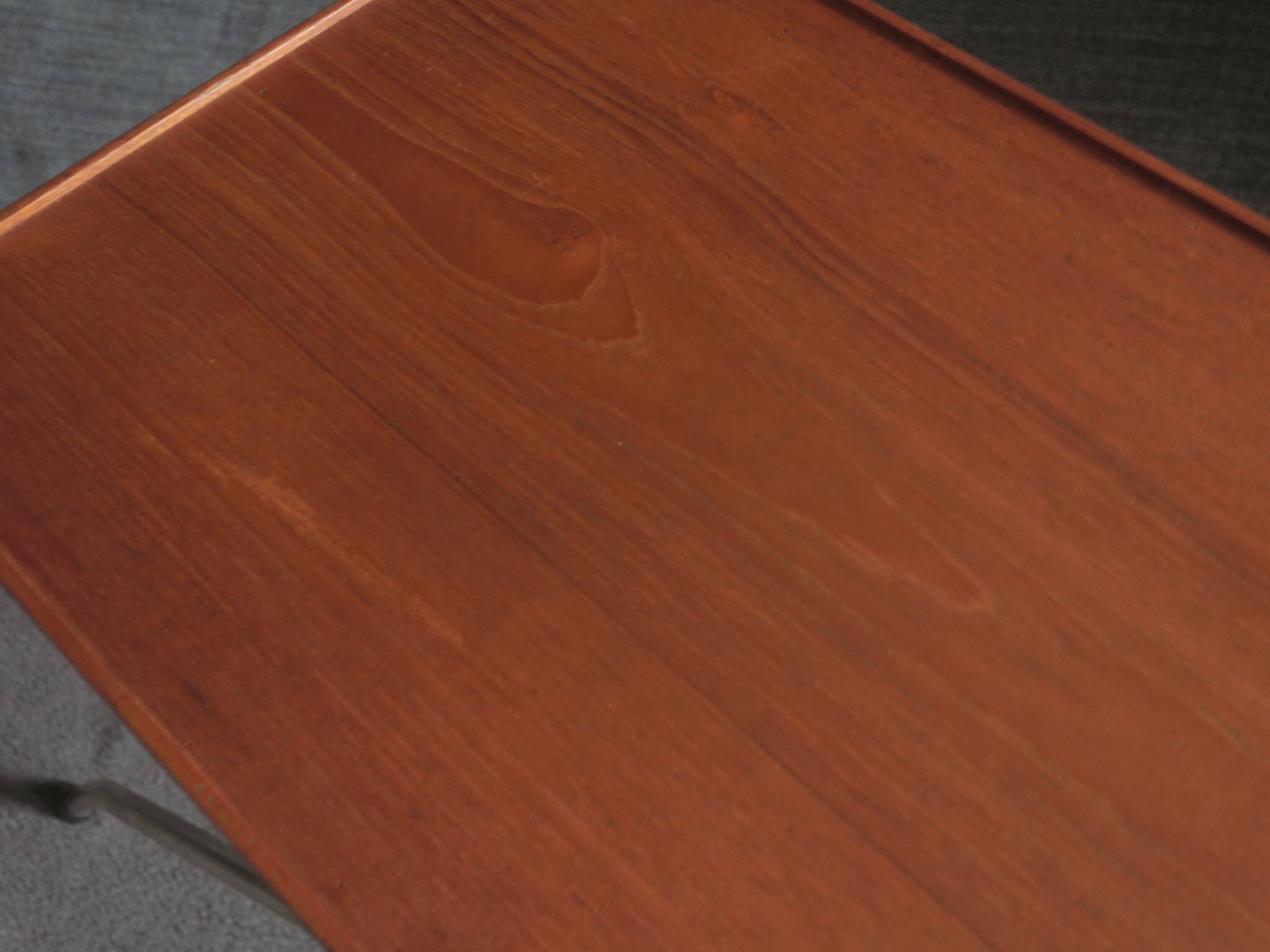 Danish teak and aluminium adjustable wine or side table, 1960s