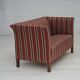 1960s, Danish 2-seater sofa, striped red/multicolor furniture wool.