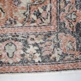4x7 Antique Brunt Orange Brown Turkish Vintage Rug, 113x202Cm