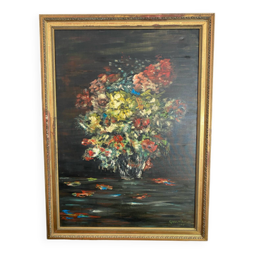 Oil on canvas, still life, framed, large format, Gaultier M