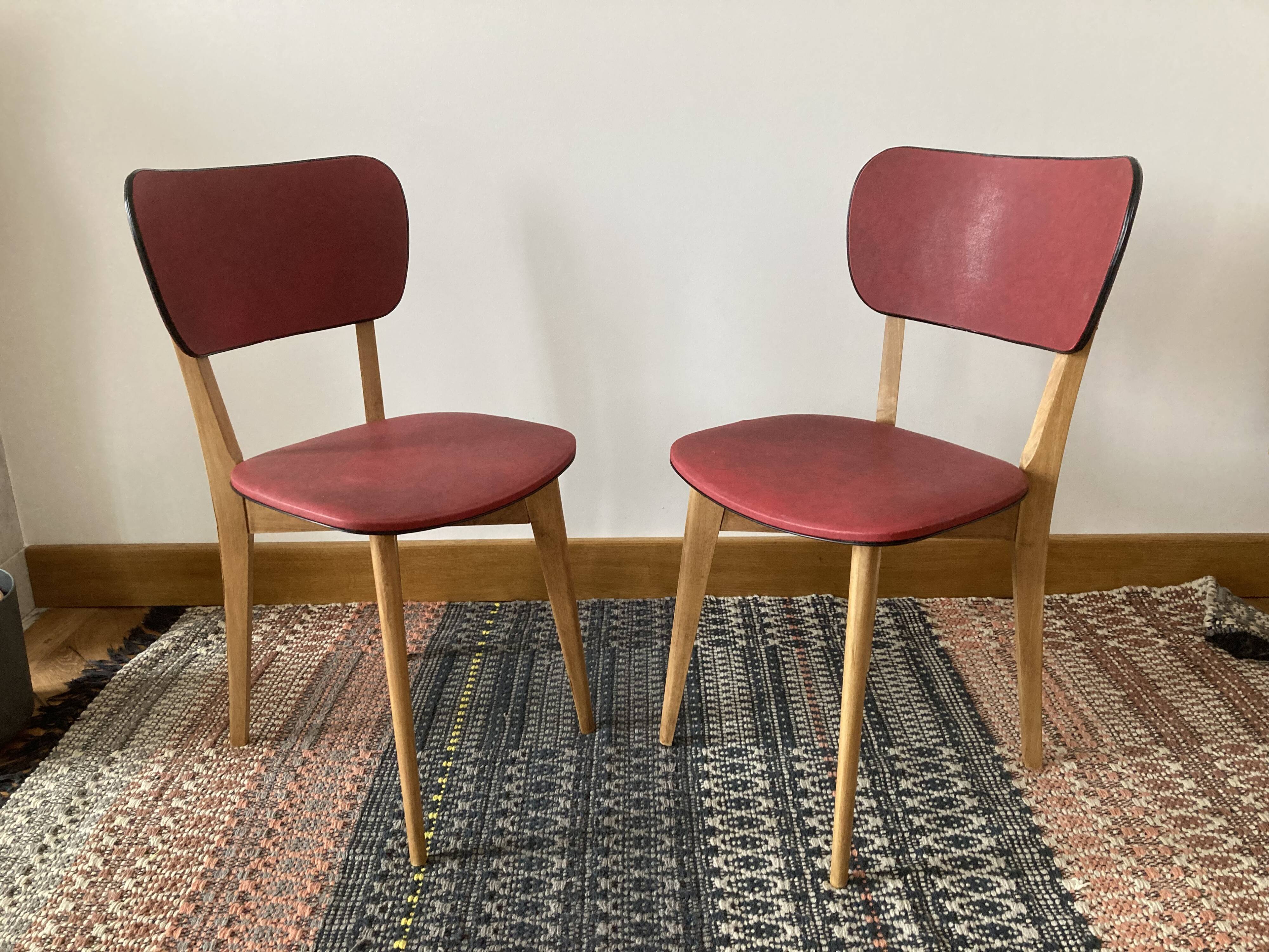 Pair of red skai chairs
