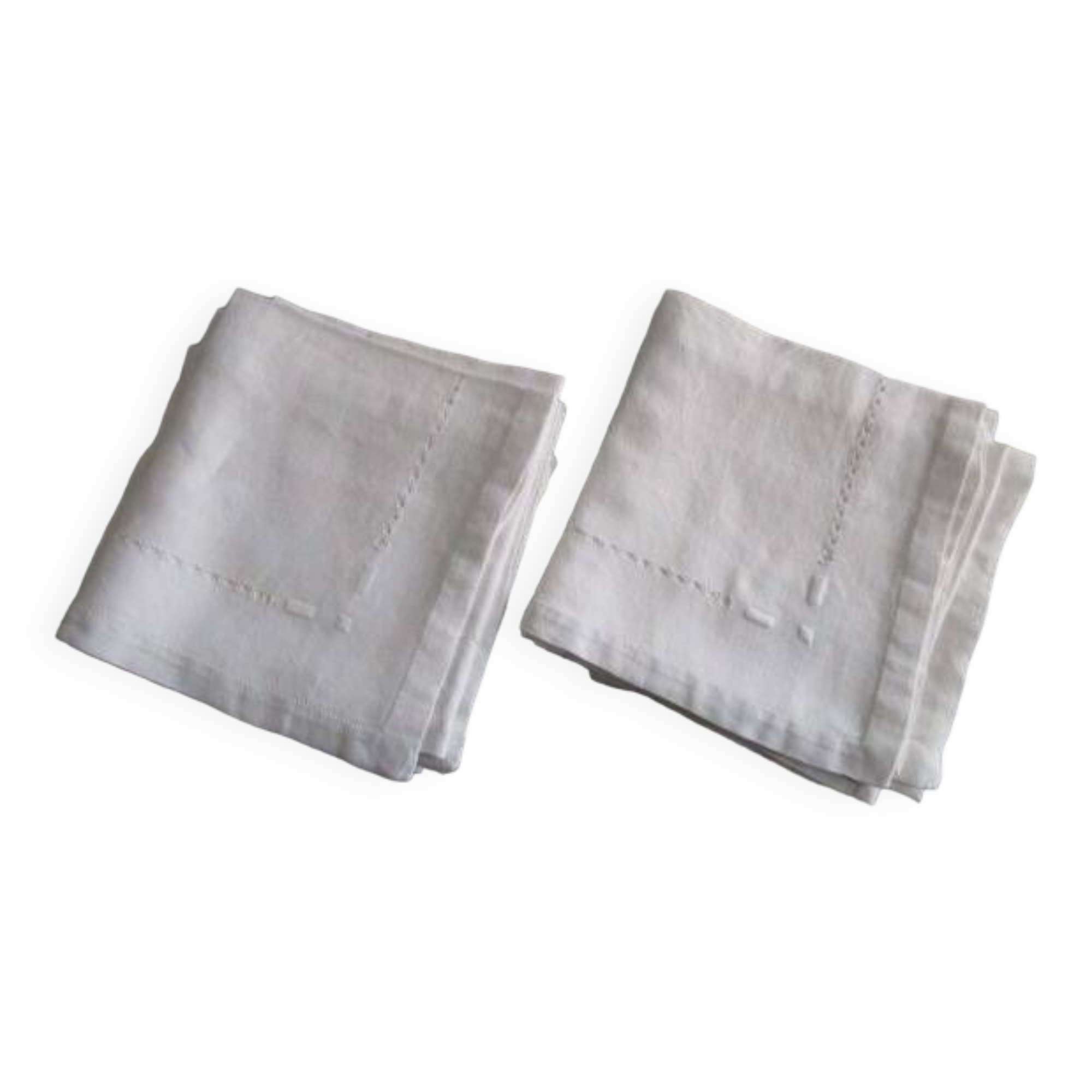 9 large old embroidered napkins