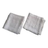 9 large old embroidered napkins