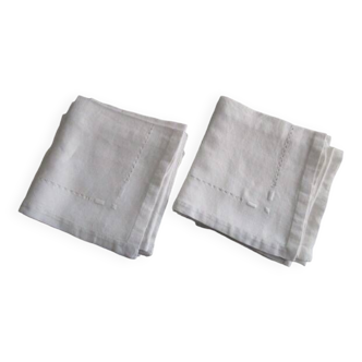 9 large old embroidered napkins