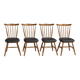 Lot de 4 chaises Baumann « Menuet » – hêtre teinté et skaï noir – design fr