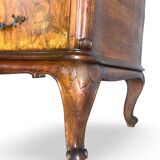 Italian art deco burl walnut chest of drawers, 1940s/50s