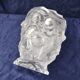 Frosted glass vase, decorated with cherubs and flowers, vintage.
