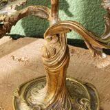 Pair of bronze candlesticks, rococo, 2 lights