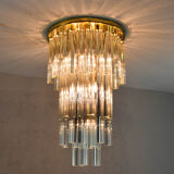 Venini Murano glass waterfall ceiling light Triedri