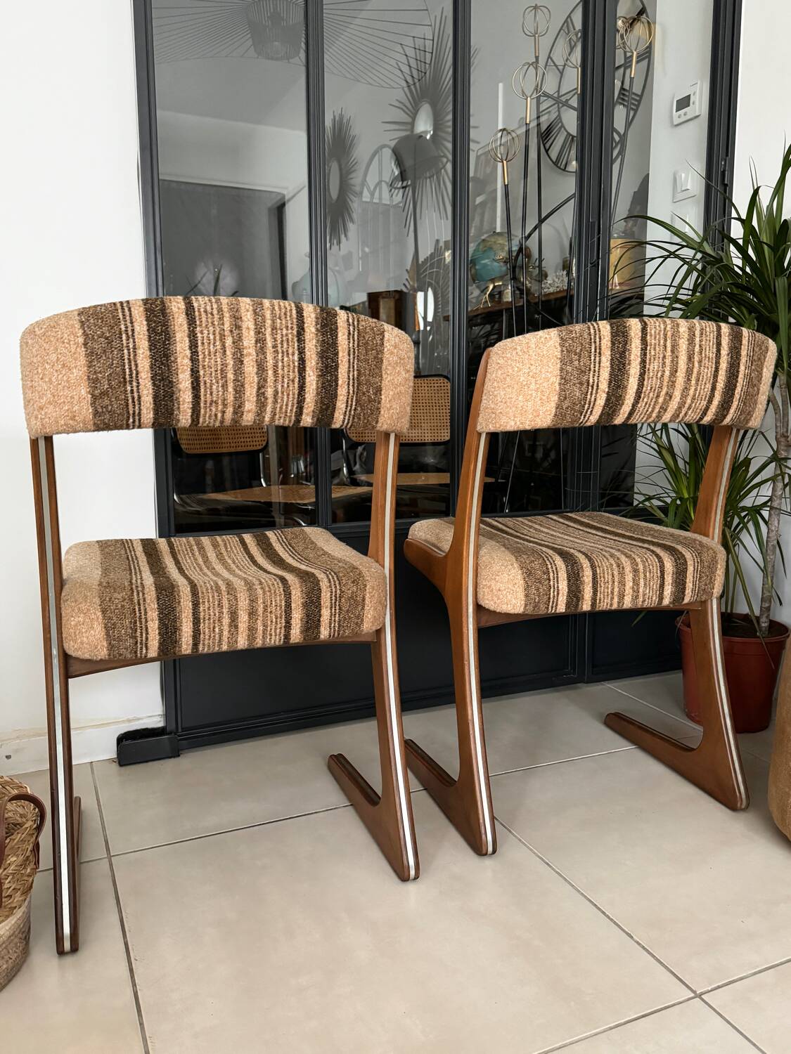 Pair of vintage Baumann Kangaroo chairs