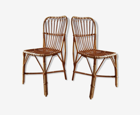 Paire de chaises en rotin
