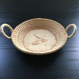 Straw basket leaf decoration