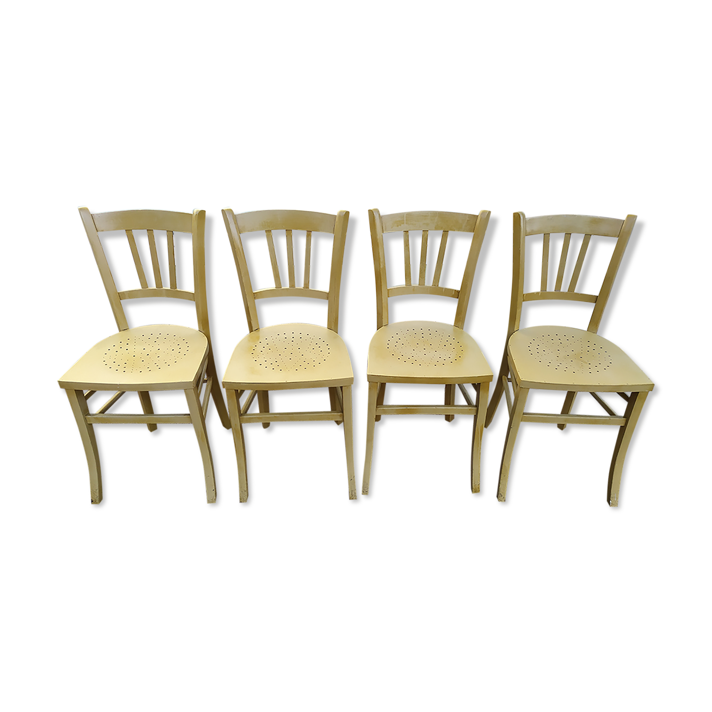 Lot de 4 chaise de bistrot Luterma - repeintes
