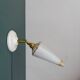 Vintage tulip wall lamp in white opaline with gold trim