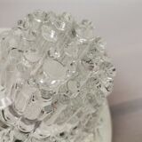 MidCentury Modern clear glass and copper colored aluminium hanging lamp, 1960s