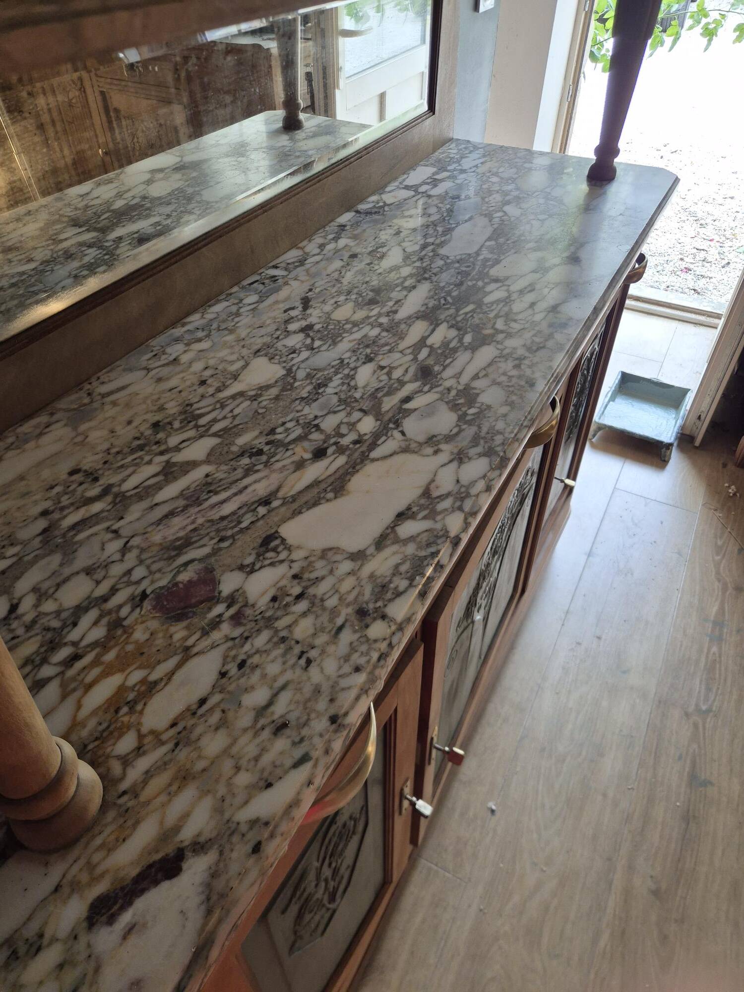 Art Deco sideboard with marble