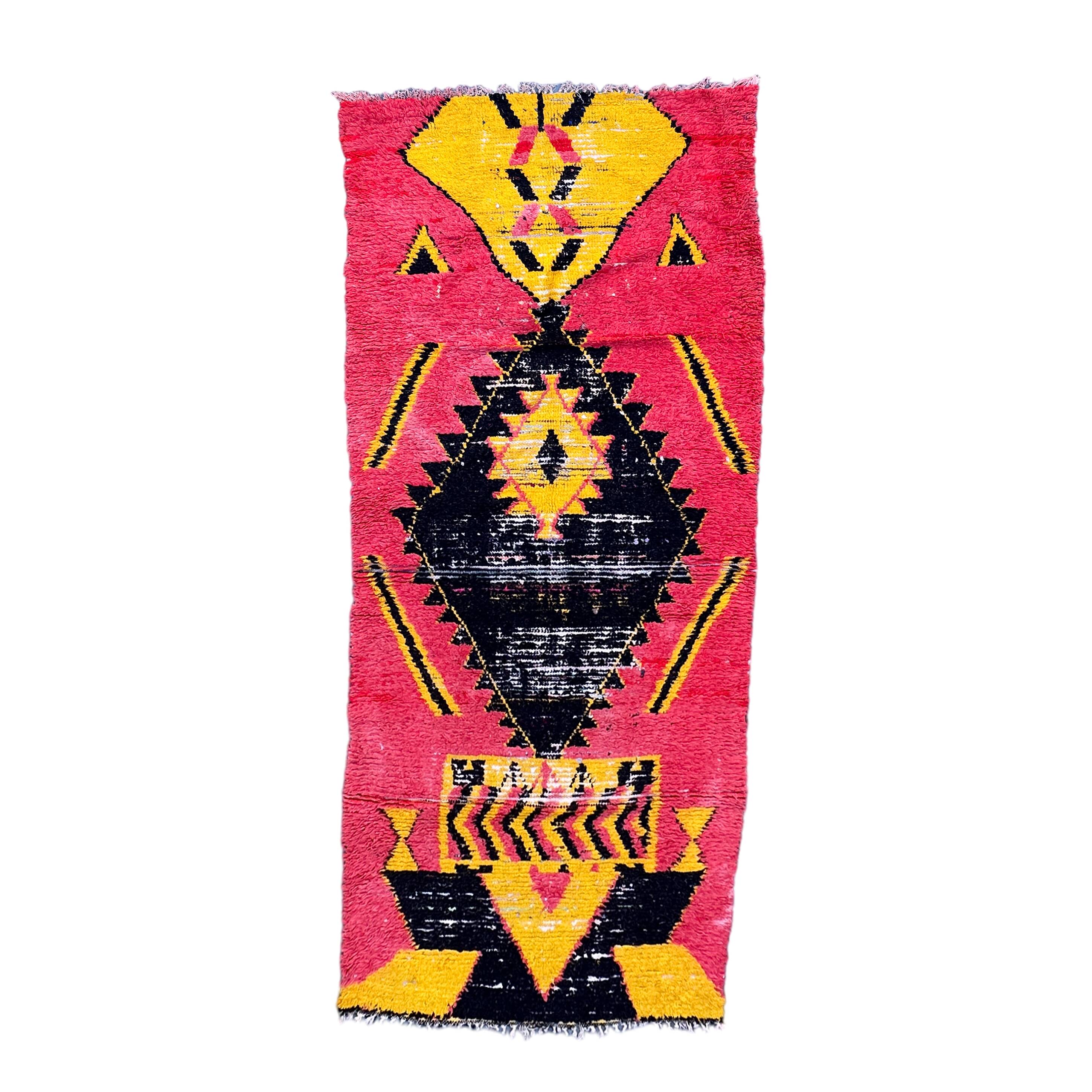 Moroccan Boujad rug pink - 107 x 267 cm