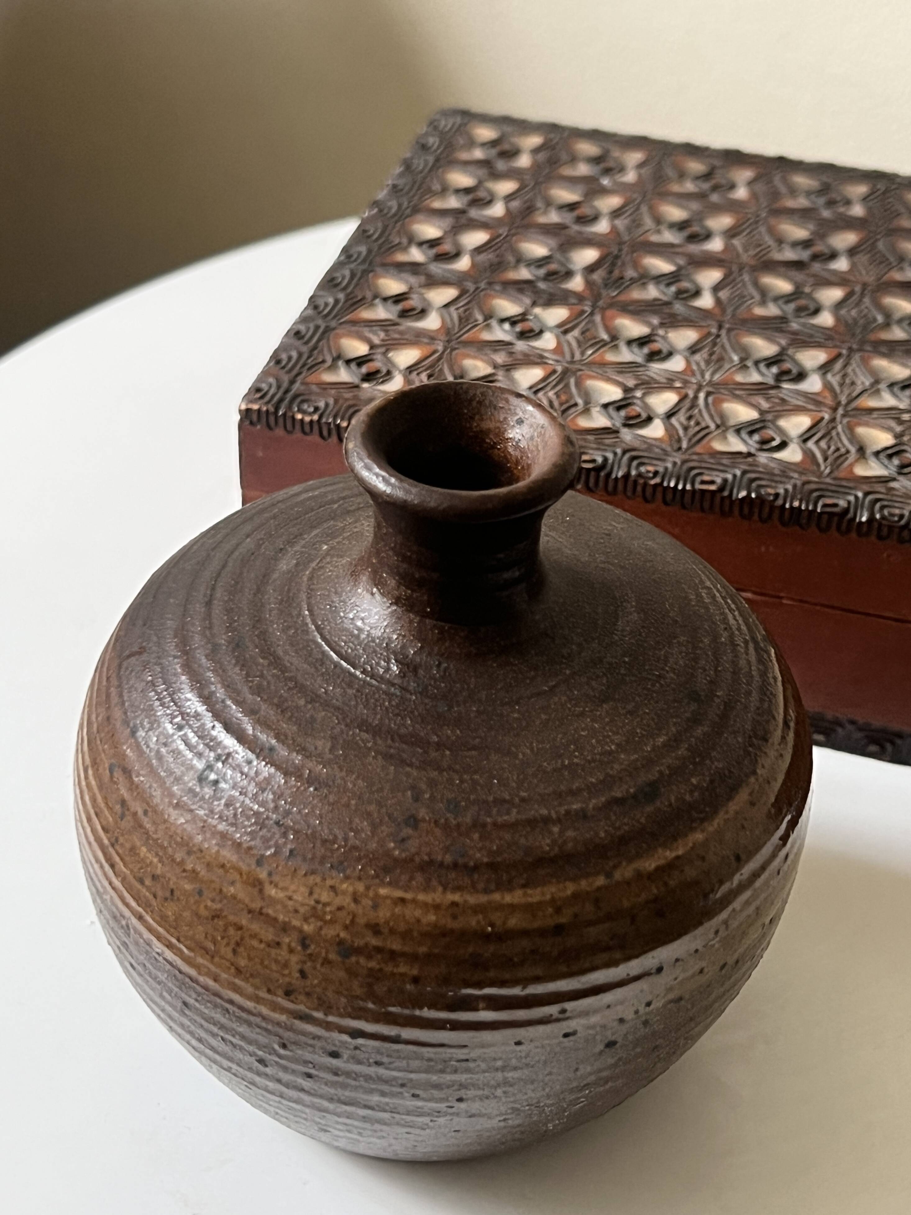 Glazed stoneware neck vase, France 1950