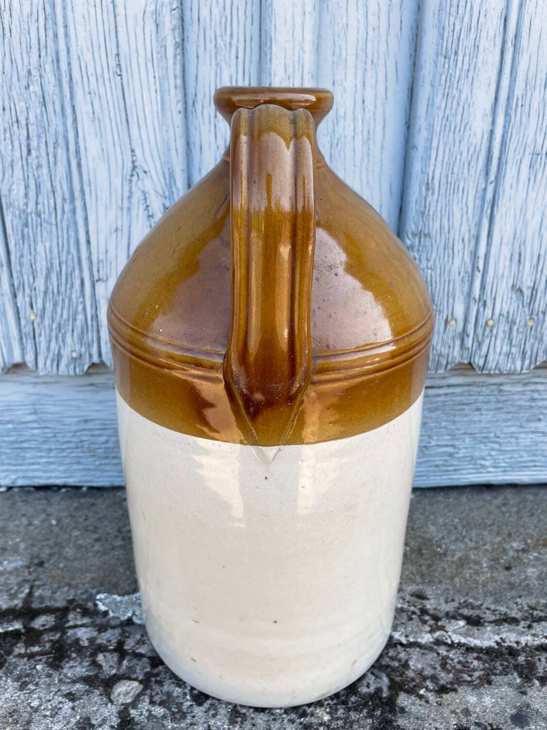 Old English stoneware jar or jug with a glazed finish.