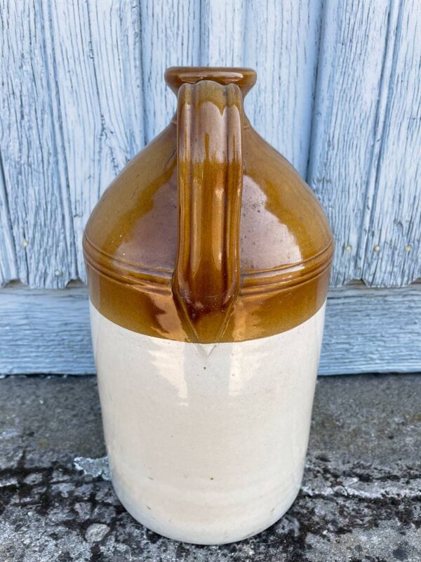 Ancienne bonbonne ou jarre anglaise en grès vernissé