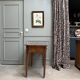 Small antique desk on wheels
