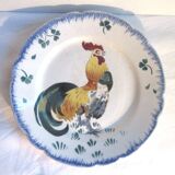 Polychrome plate signed Lunéville: Le Coq