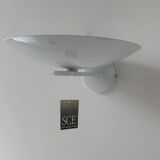 Pair of vintage wall lights, white lacquered metal, France 1970