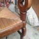 Armchair with gilded rye straw seat in solid walnut, Restoration period, circa 1820